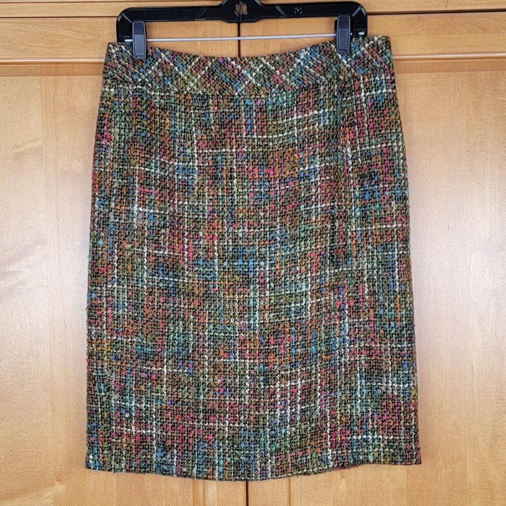 Coldwater Creek Multicolor Bouclé A-Line Skirt - 10 - Picture 1 of 5